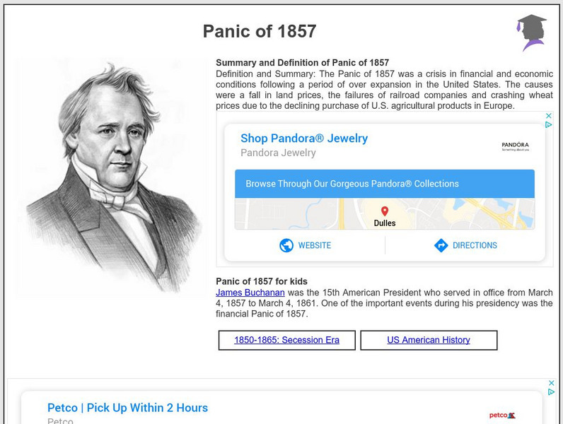 Siteseen: American Historama: Panic of 1857 Article