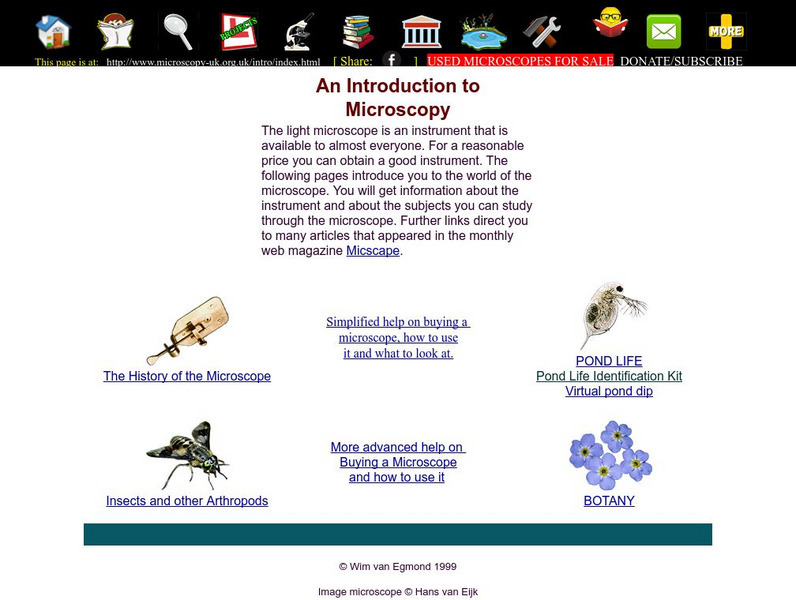 Microscopy Uk: An Introduction to Microscopy Handout