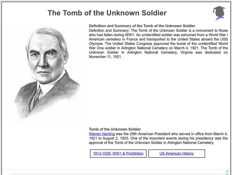 Siteseen: American Historama: The Tomb of the Unknown Soldier Article Siteseen: American Historama: The Tomb of the Unknown Soldier Article