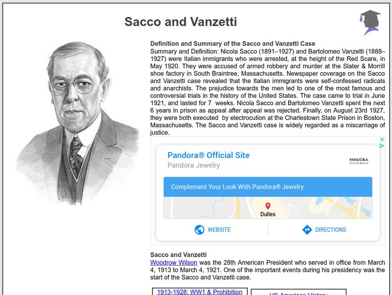 Siteseen: American Historama: Sacco and Vanzetti Article Siteseen: American Historama: Sacco and Vanzetti Article