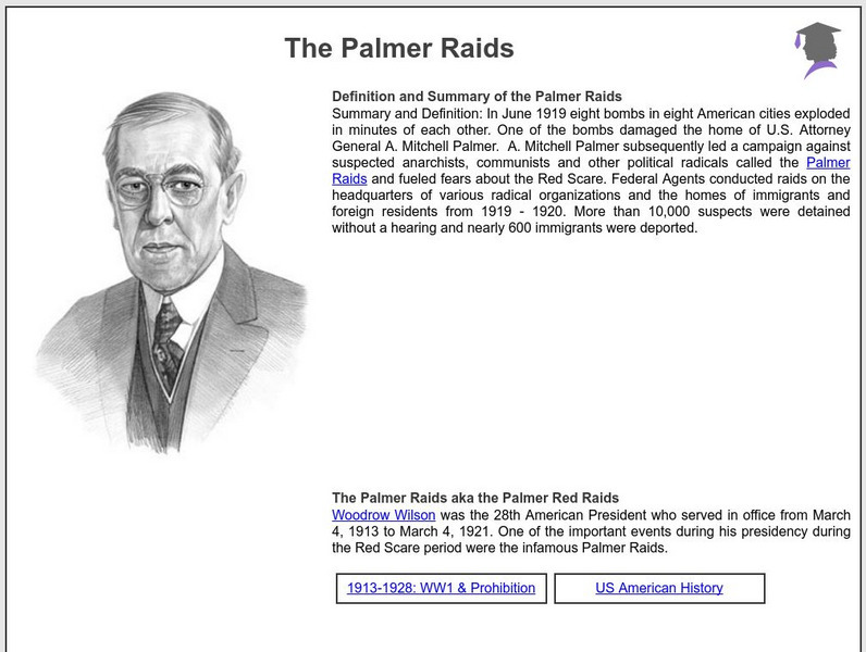 Siteseen: American Historama: The Palmer Raids Article Siteseen: American Historama: The Palmer Raids Article