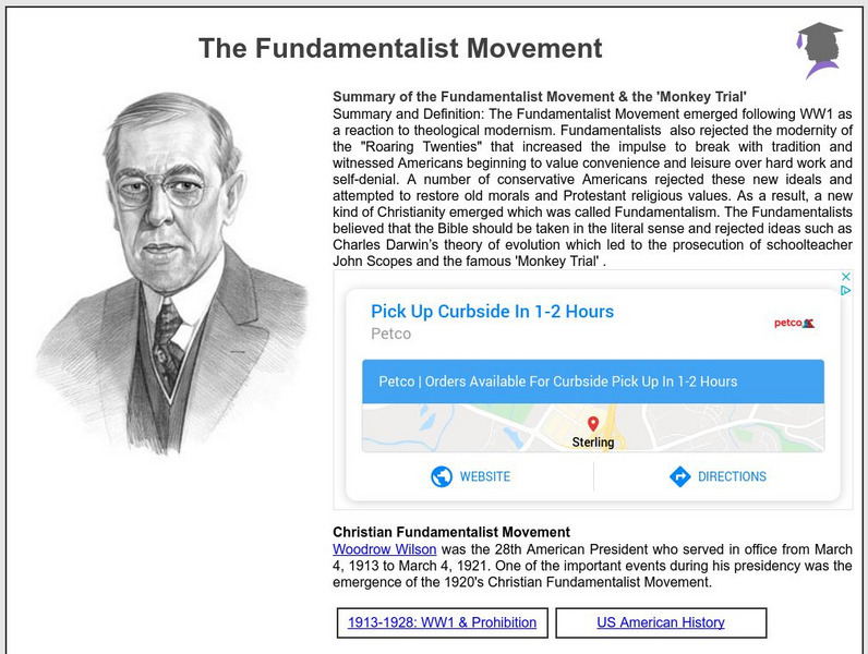 Siteseen: American Historama: The Fundamentalist Movement Article Siteseen: American Historama: The Fundamentalist Movement Article