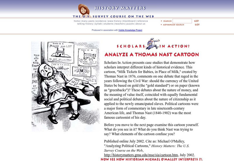 History Matters: Scholars in Action: Analyzing a Thomas Nast Cartoon Audio History Matters: Scholars in Action: Analyzing a Thomas Nast Cartoon Audio