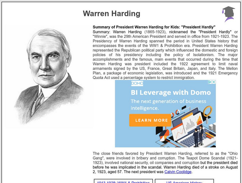 Siteseen: American Historama: Warren Harding Article Siteseen: American Historama: Warren Harding Article