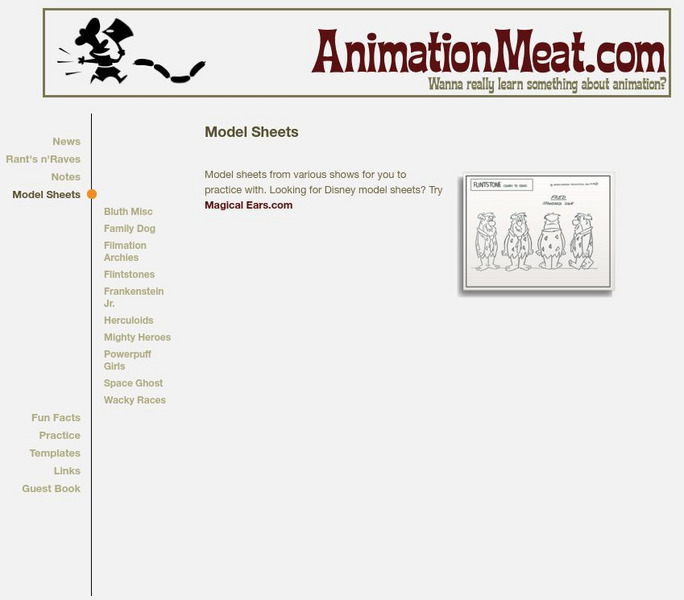Animation Meat: Model Sheets Activity Animation Meat: Model Sheets Activity