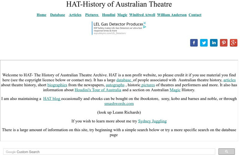 The History of Australian Theatre Website The History of Australian Theatre Website