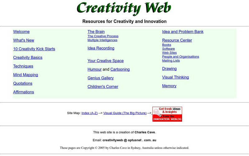 Creativity Web: Resources for Creativity and Innovation Website Creativity Web: Resources for Creativity and Innovation Website