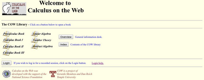 Temple University: Calculus on the Web Unknown Type Temple University: Calculus on the Web Unknown Type