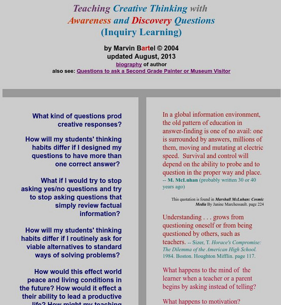 Encouraging Creative Thinking With Awareness Questions Article Encouraging Creative Thinking With Awareness Questions Article