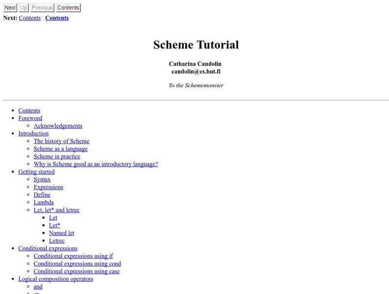 Helsinki University of Technology: Scheme Tutorial eBook Helsinki University of Technology: Scheme Tutorial eBook