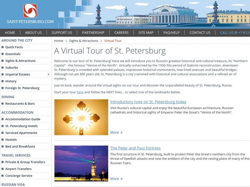 A Virtual Tour of St. Petersburg, Russia Handout A Virtual Tour of St. Petersburg, Russia Handout