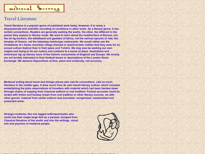 Personal Site: Travel Literature in the Medieval Period Website Personal Site: Travel Literature in the Medieval Period Website