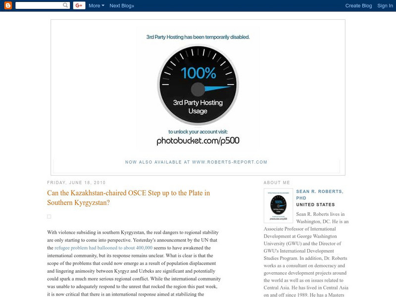 The Roberts Report on Central Asia and Kazakhstan Website The Roberts Report on Central Asia and Kazakhstan Website