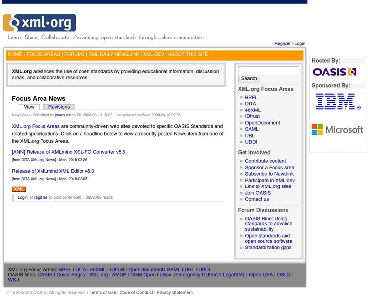 Xml and Web Services Standards in Industry Website
