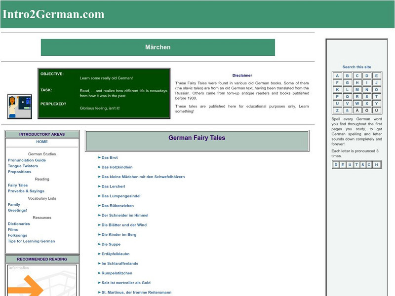 Intro2 German: Fairy Tales in German Activity Intro2 German: Fairy Tales in German Activity