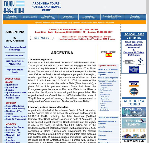 Enjoy Argentina: Argentina Handout Enjoy Argentina: Argentina Handout