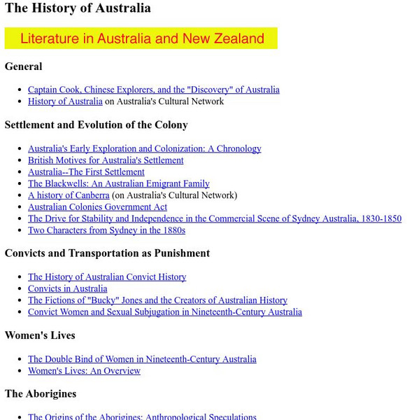 The History of Australia Website The History of Australia Website