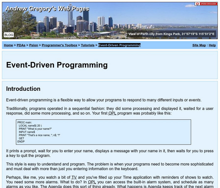 Gregory: Event Driven Programming Article Gregory: Event Driven Programming Article