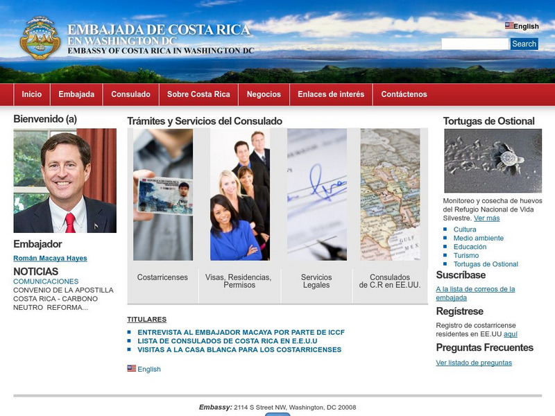 Embassy of Costa Rica in Washington, d.c. Website Embassy of Costa Rica in Washington, d.c. Website
