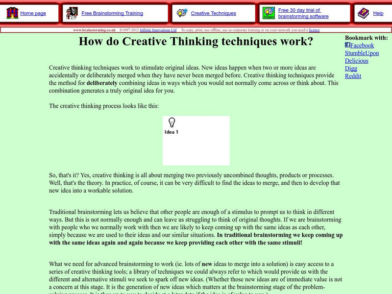 How Do Creative Thinking Techniques Work? Article How Do Creative Thinking Techniques Work? Article