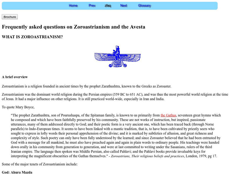 Personal Site: What Is Zoroastrianism? Handout
