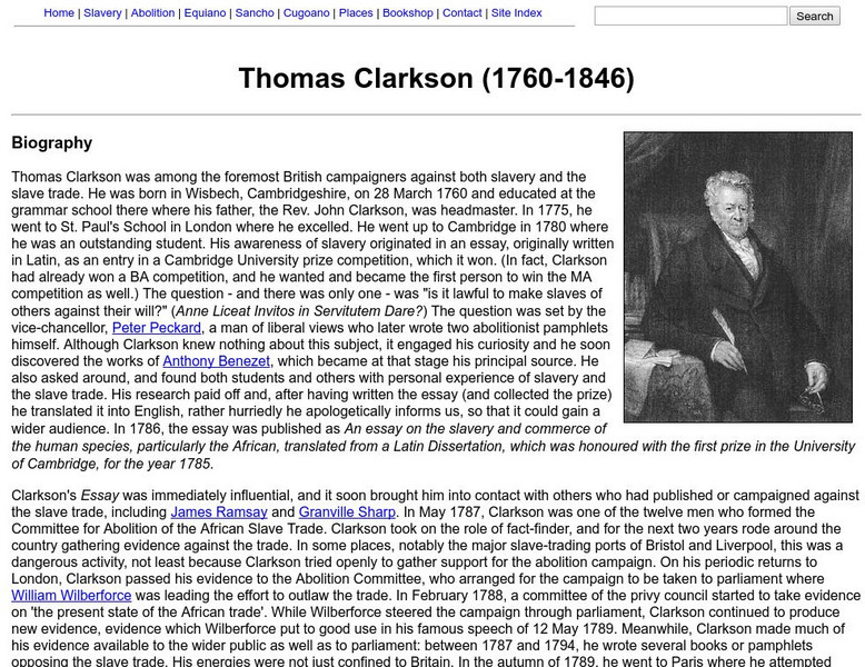Personal Site: Thomas Clarkson Handout Personal Site: Thomas Clarkson Handout