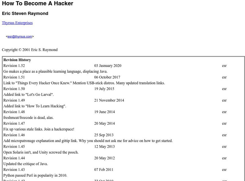 How to Become a Hacker Article How to Become a Hacker Article