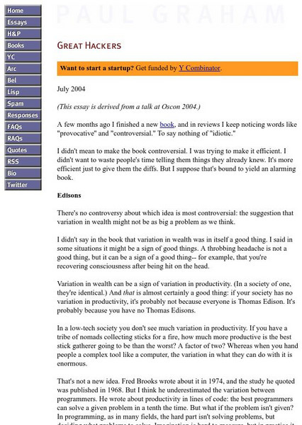 Great Hackers Article Great Hackers Article