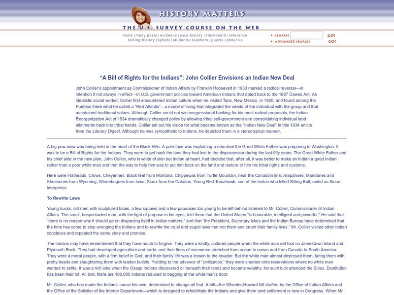 History Matters: A Bill of Rights for the Indians Website History Matters: A Bill of Rights for the Indians Website