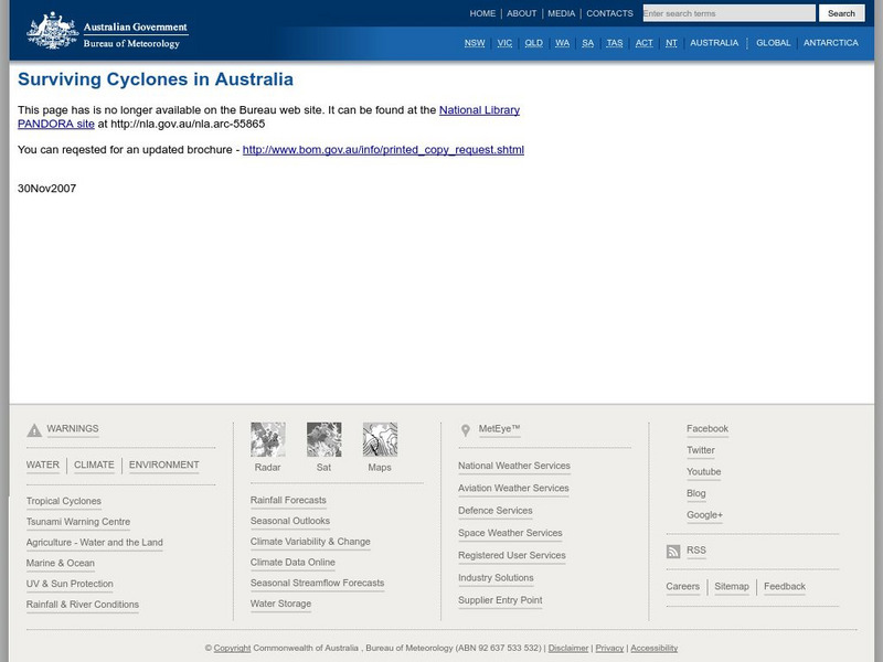 Bureau of Meteorology: Surviving Cyclones Website Bureau of Meteorology: Surviving Cyclones Website
