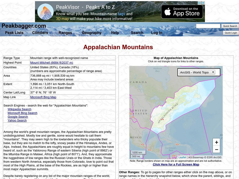 Ranges: The Appalachian Mountains Website Ranges: The Appalachian Mountains Website