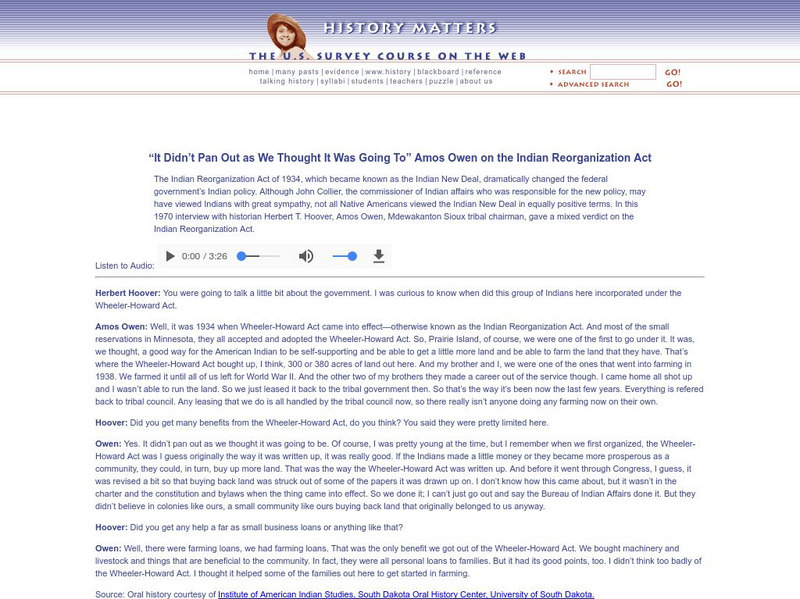 History Matters: It Didn't Pan Out as We Thought It Was Going To Audio