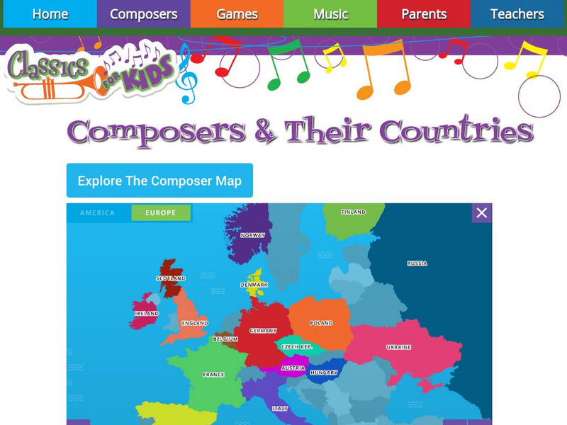 Classics for Kids: Composers & Their Countries Website Classics for Kids: Composers & Their Countries Website