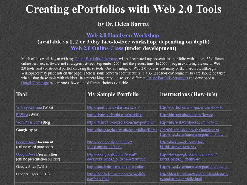 Creating E Portfolios With Web 2.0 Tools Website Creating E Portfolios With Web 2.0 Tools Website