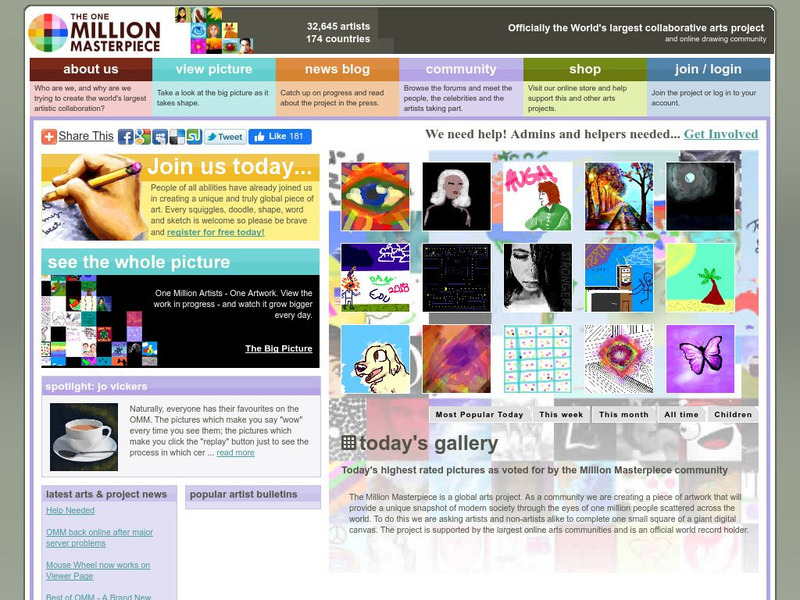 One Million Masterpiece: The World's Largest Collaborative Arts Project Website One Million Masterpiece: The World's Largest Collaborative Arts Project Website