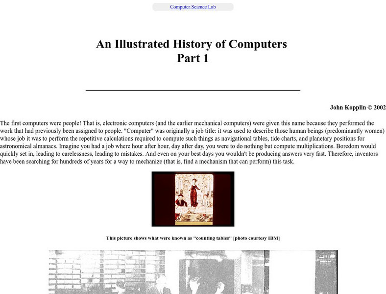 An Illustrated History of Computers Part 1 Article An Illustrated History of Computers Part 1 Article