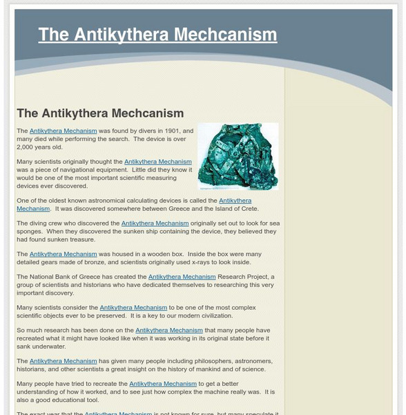 The Antikythera Mechanism Learn About the Oldest Analog Computer Website