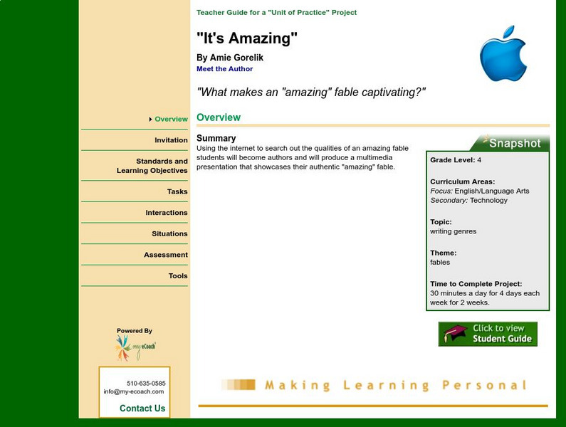 What Makes an "Amazing" Fable Captivating? Lesson Plan What Makes an "Amazing" Fable Captivating? Lesson Plan