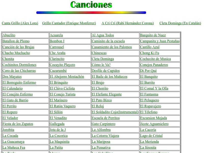 Cri cri.net: Canciones Website Cri cri.net: Canciones Website