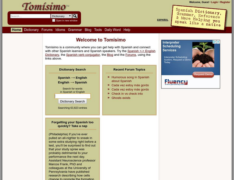 Tomisimo: Spanish English Dictionary Handout Tomisimo: Spanish English Dictionary Handout