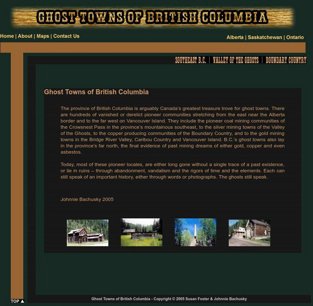 Ghost Towns of British Columbia Website Ghost Towns of British Columbia Website