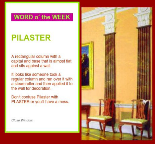 Arch Ki Decture: Pilaster, Defined and Illustrated Handout Arch Ki Decture: Pilaster, Defined and Illustrated Handout