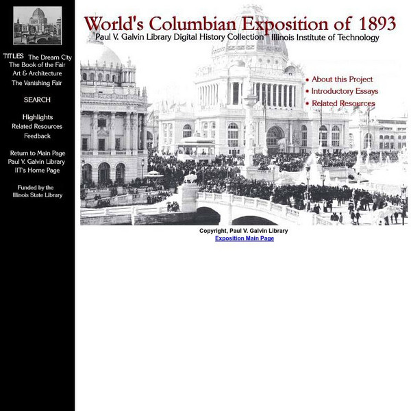 Paul v. Gavin Library: World's Columbian Exposition of 1893 Website