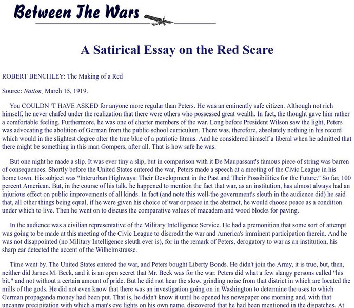 Chnm: Between the Wars: The Red Scare Article Chnm: Between the Wars: The Red Scare Article