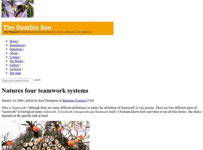 Natures Four Teamwork Systems Article Natures Four Teamwork Systems Article