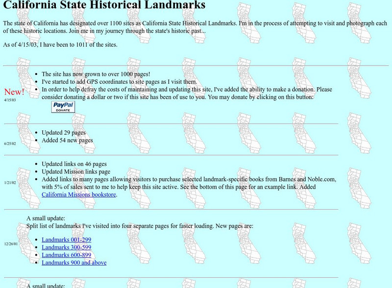 California State Historical Landmarks Website California State Historical Landmarks Website