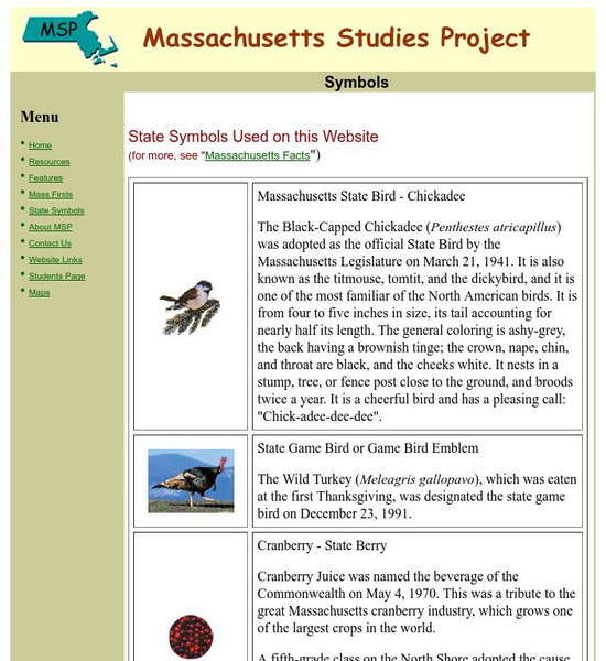 Massachusetts State Symbols Website Massachusetts State Symbols Website