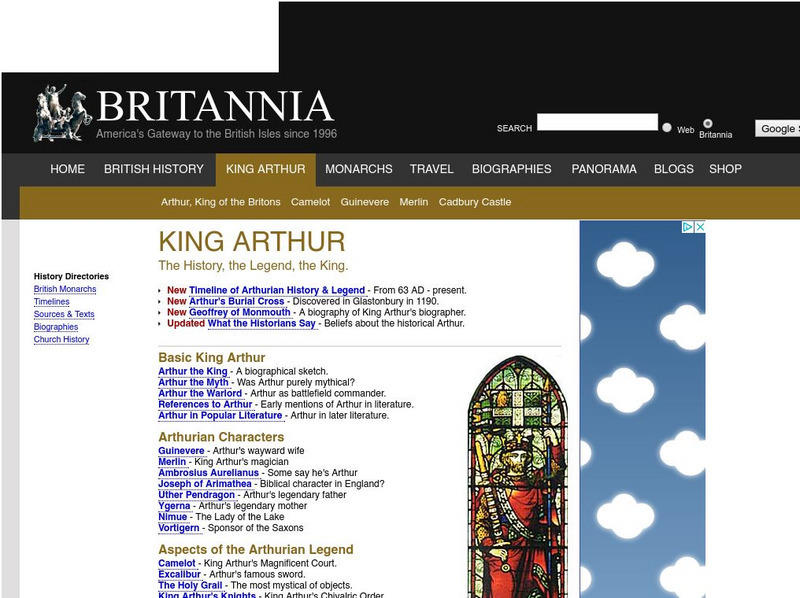 Britannia History: King Arthur: History & Legend Handout Britannia History: King Arthur: History & Legend Handout