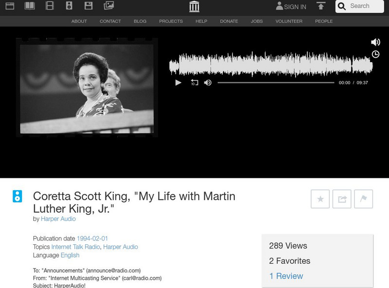 Harper Audio: Coretta Scott King, "My Life With Martin Luther King, Jr." Audio Harper Audio: Coretta Scott King, "My Life With Martin Luther King, Jr." Audio