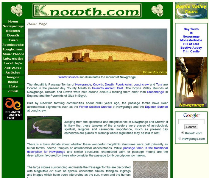 Boyne Valley, Ireland: Newgrange, Knowth, Dowth, Tara Website